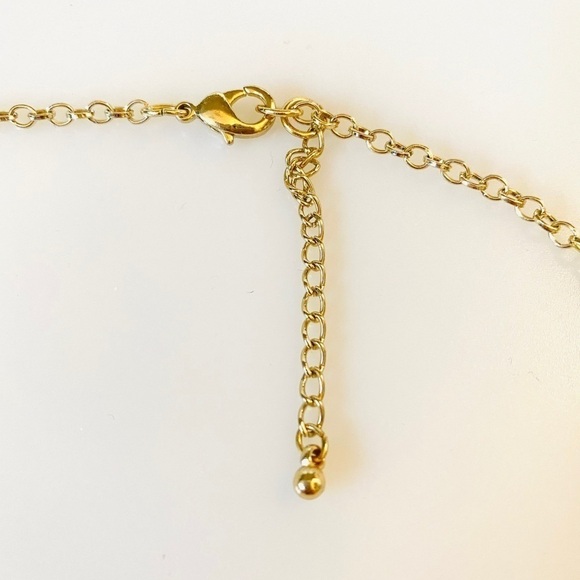 Crystal Fashion Necklace Light Peach Gold Tone 18” - Picture 5 of 7